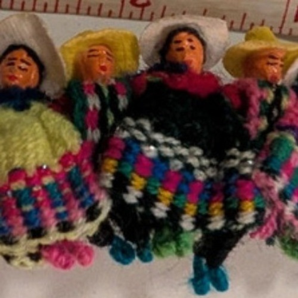 Vintage Peruvian Worry Doll Hair Barrette Folk Art French Clip Accessory